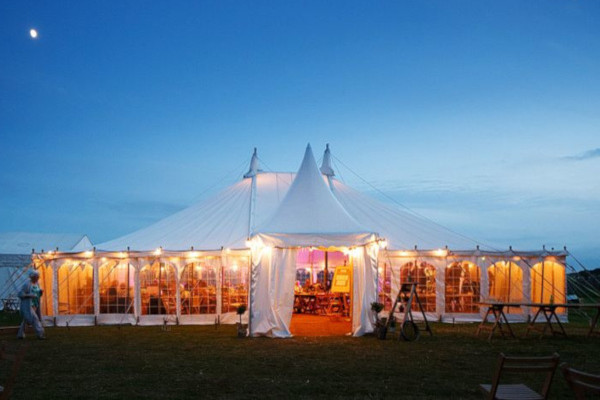 Traditional canvas wedding marquee hire