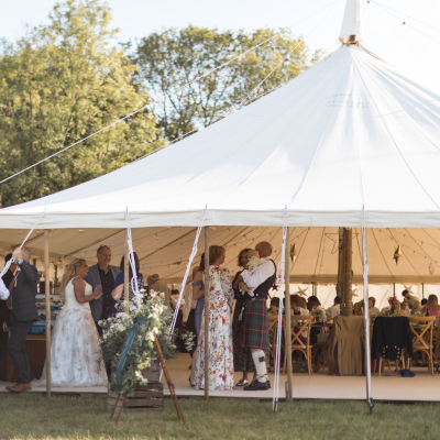 Open sided traditional marquee from Burgoynes Marquees