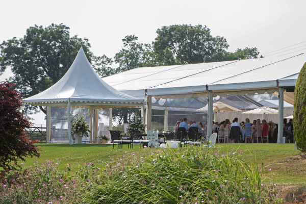 Clearspan marquee with pagoda